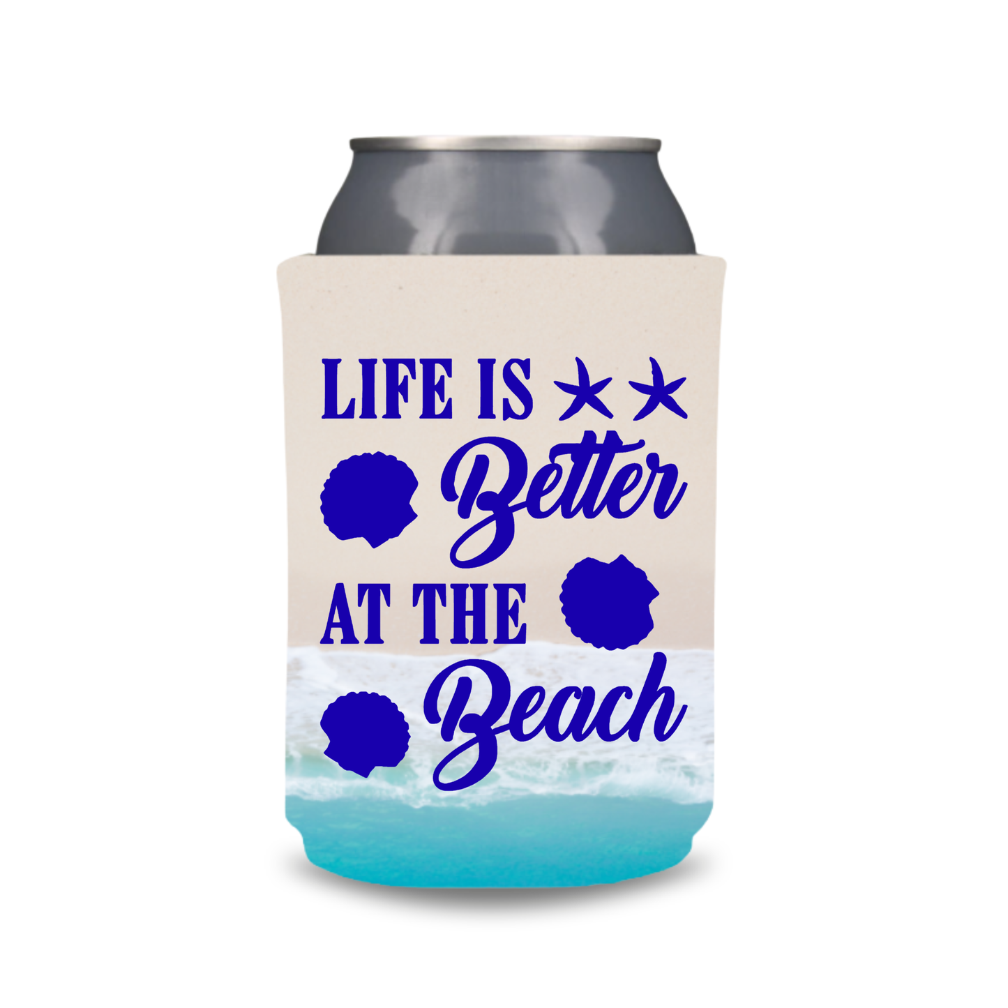 Beach Pattern Can Coolers, Sun And The Sand And A Beer In My Hand, Summer Vacation Coolies