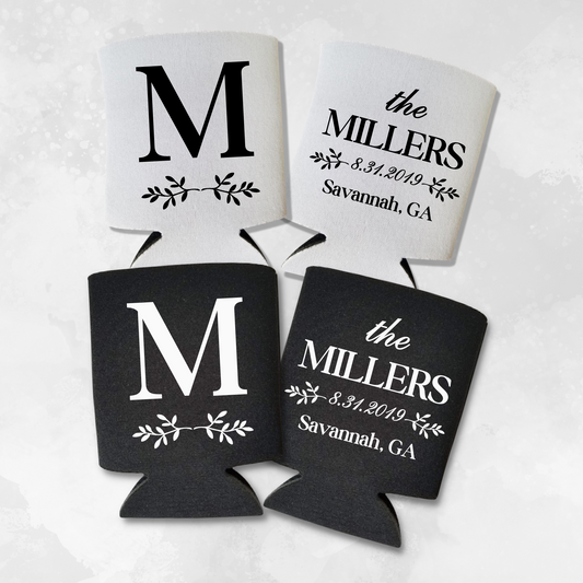 Custom Wedding Monogrammed Can Coolers