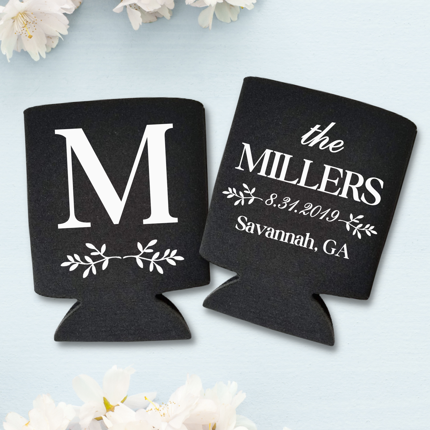 Custom Wedding Monogrammed Can Coolers