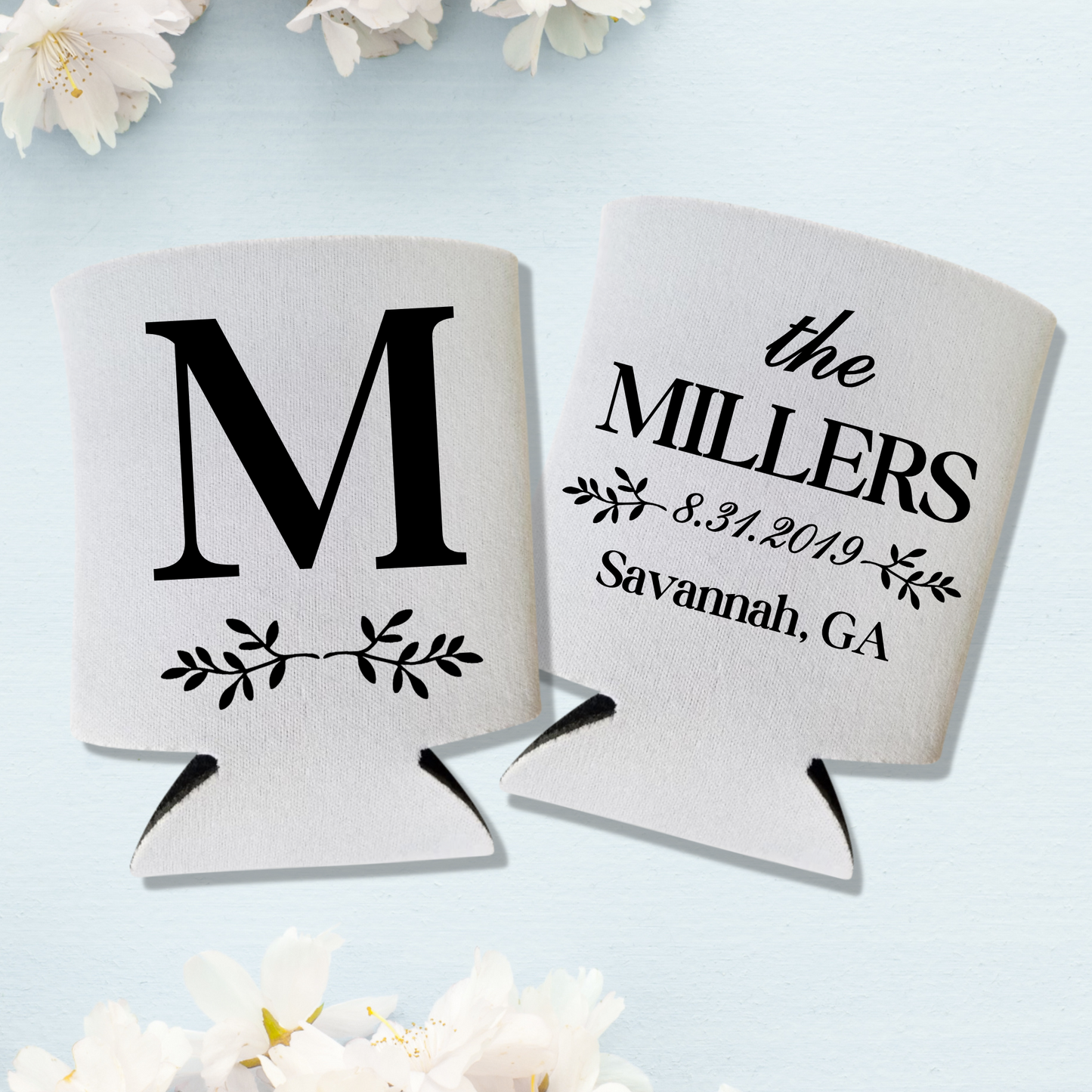 Custom Wedding Monogrammed Can Coolers