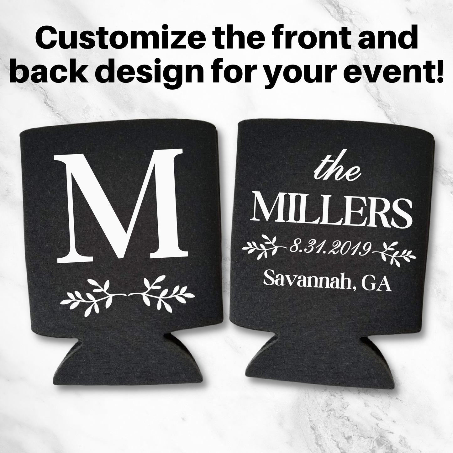 Custom Wedding Monogrammed Can Coolers