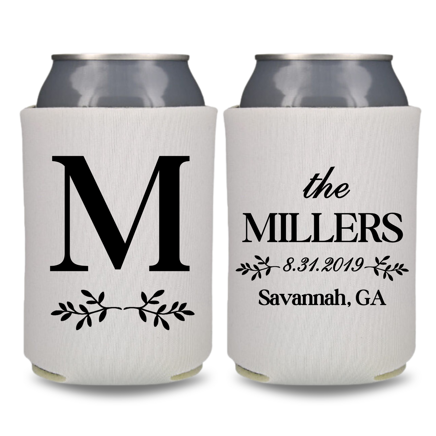 Custom Wedding Monogrammed Can Coolers