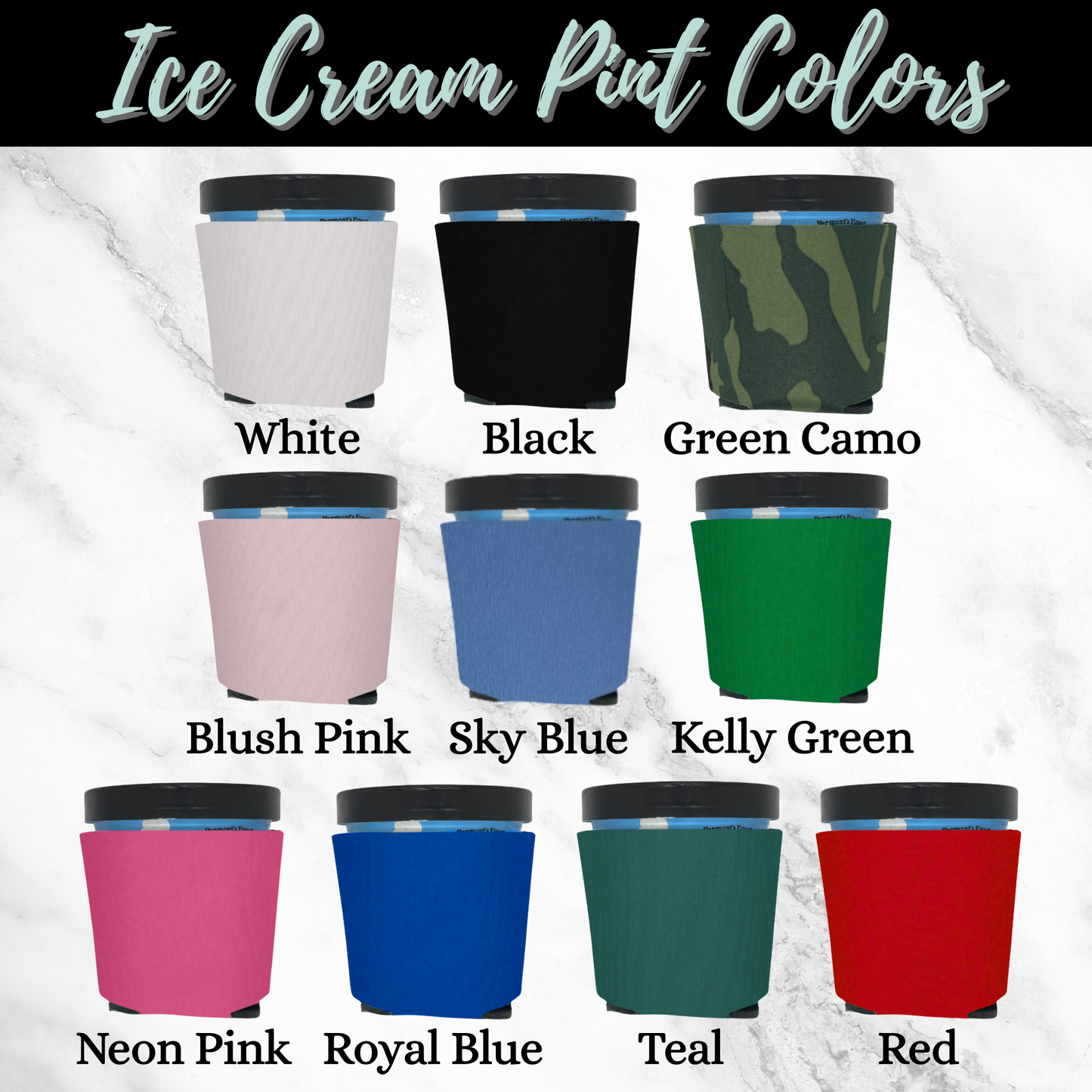 Custom Ice Cream Pint Sleeves, Personalized Name on Foam Ice Cream Pint Coolers