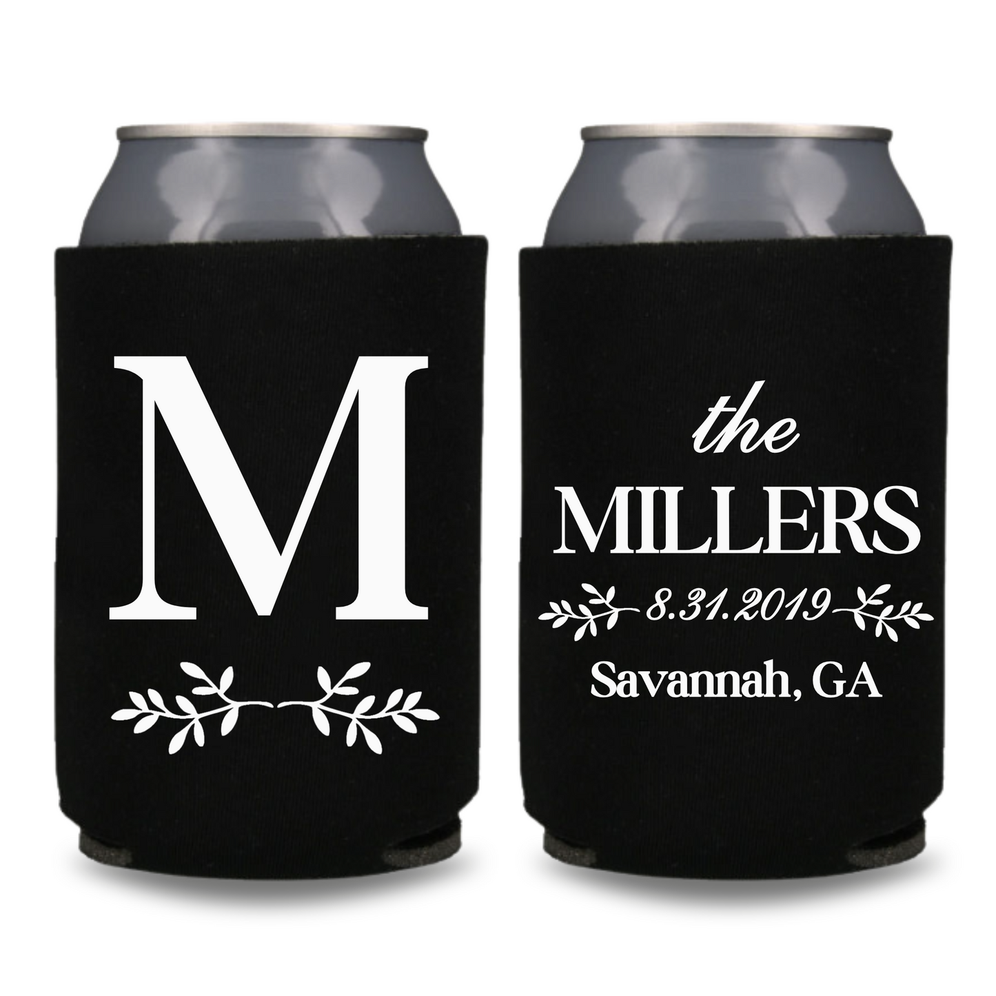 Custom Wedding Monogrammed Can Coolers