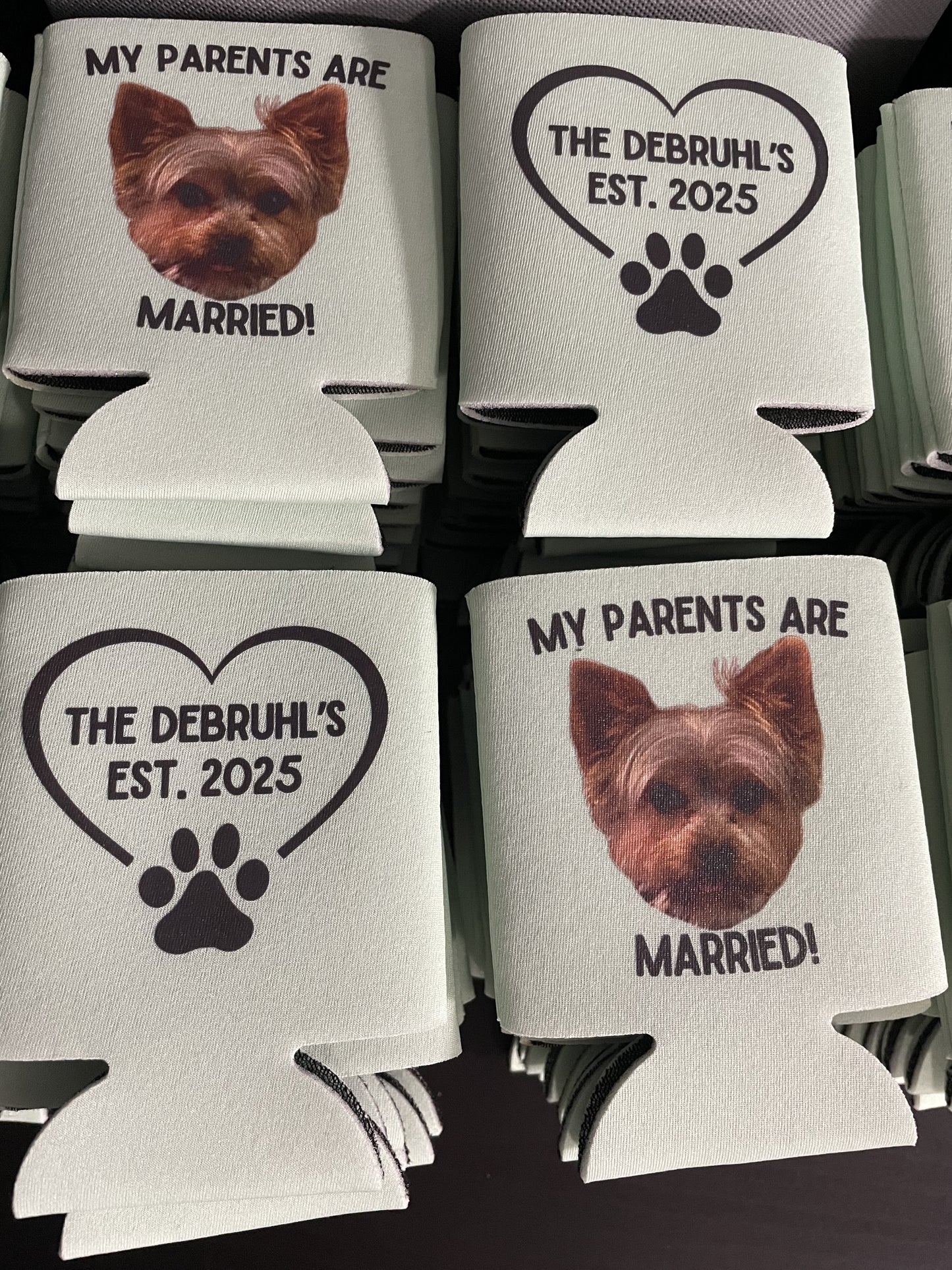 Custom Bachelorette Can Coolers, Mom Is Getting Married Coolies Dog Mom