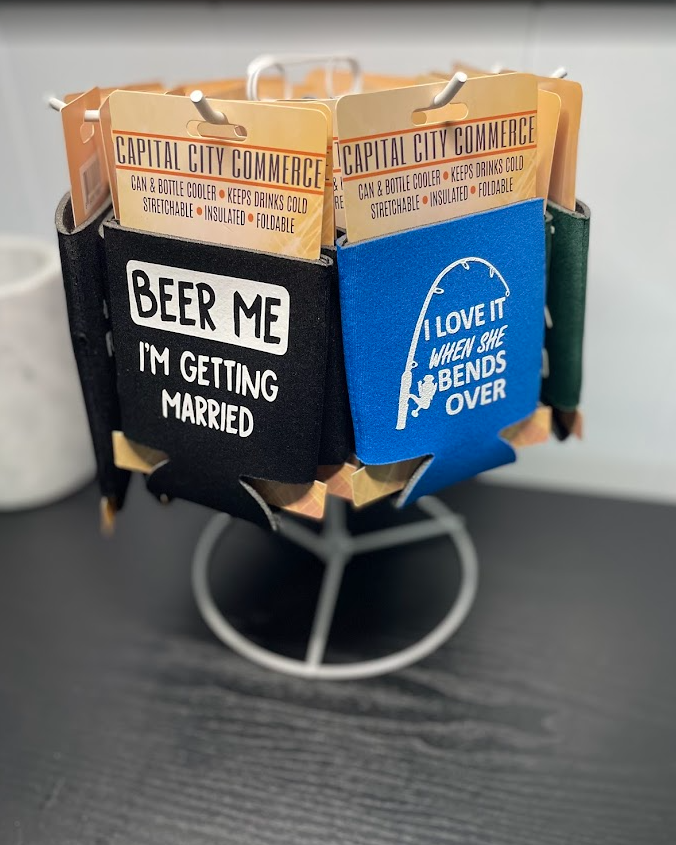 Retail-Ready Countertop Display Kit – Includes 24 Can Coolers + Rotating Display