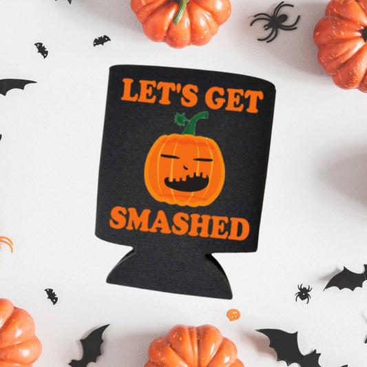 Halloween Can Coolers, Let's Get Smashed Beer Coolies