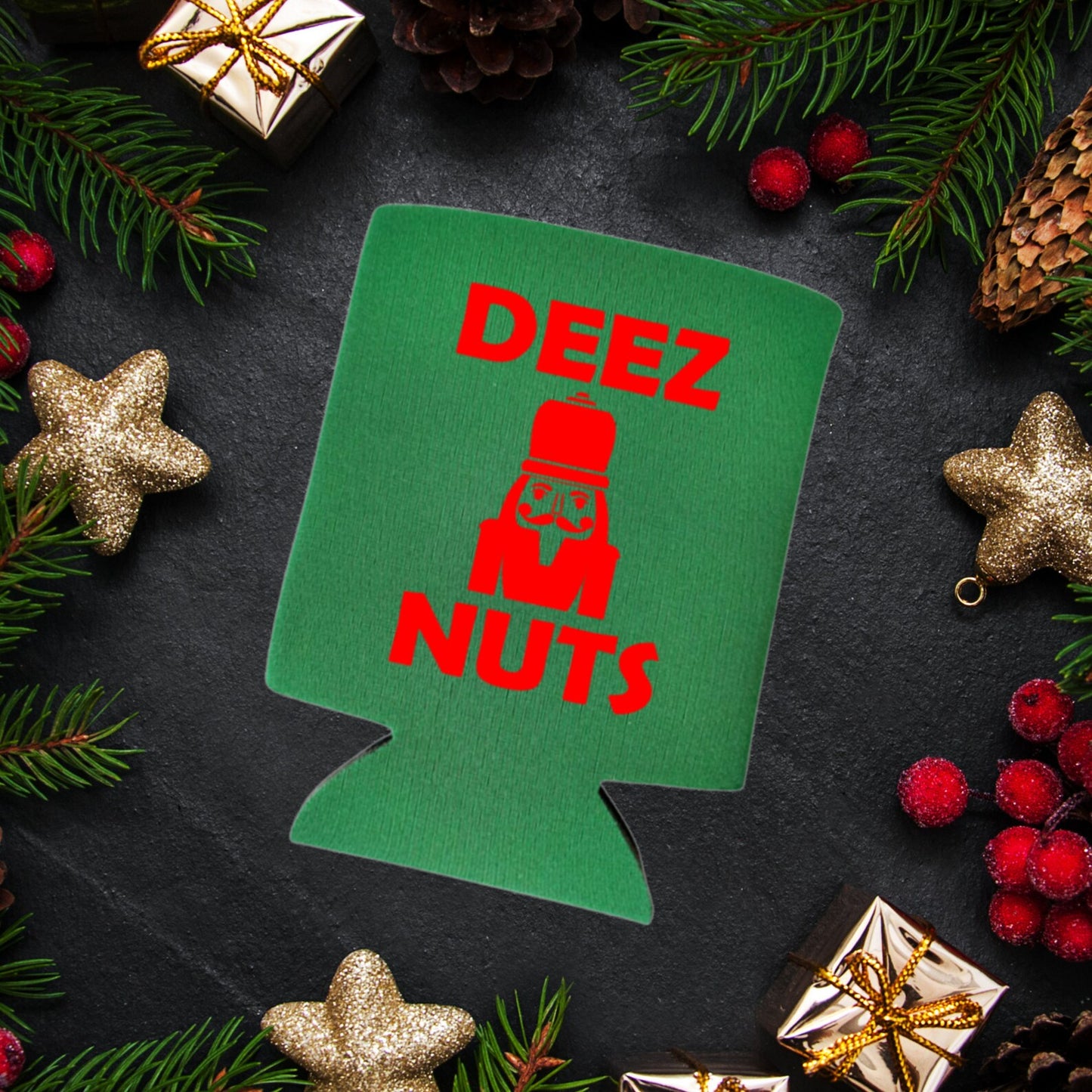 Christmas Can Coolers, Deez Nuts Nutcracker Beer Coolies
