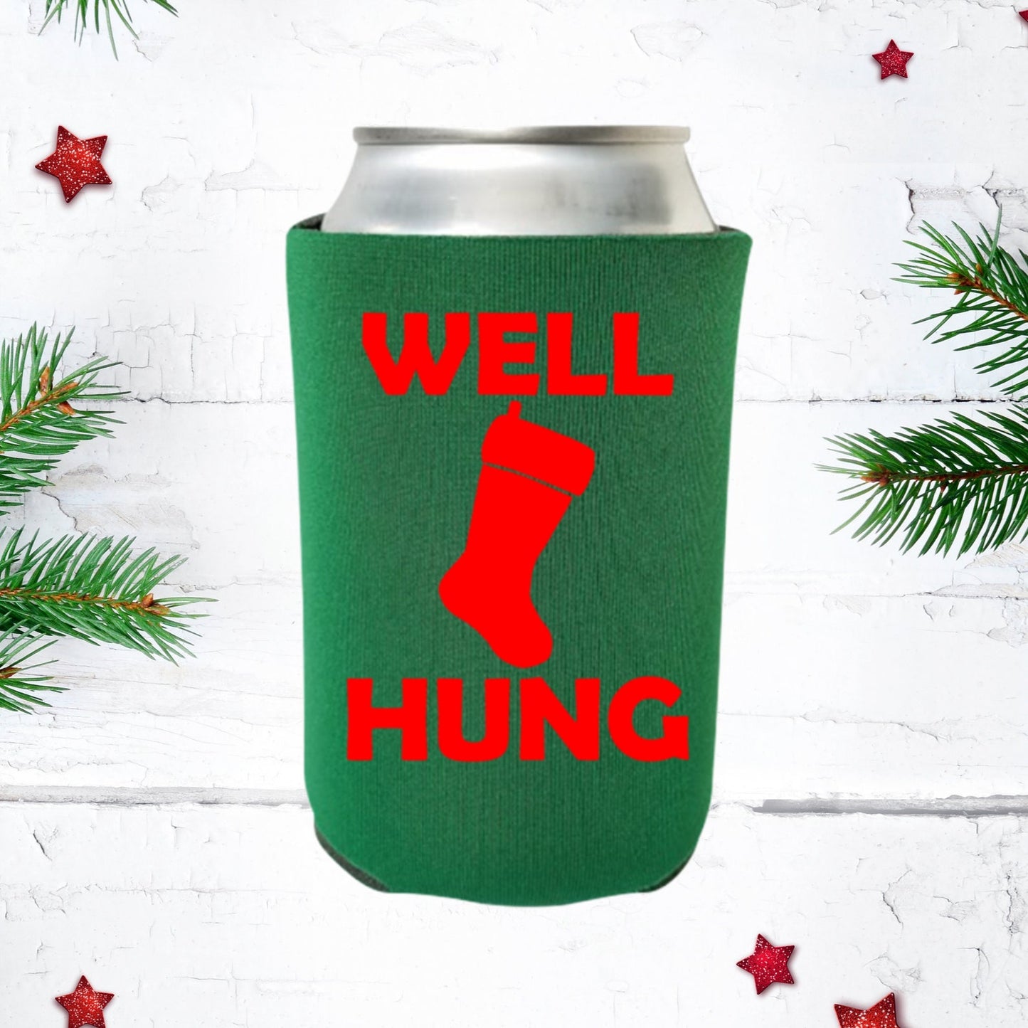 Christmas Can Coolers, Well Hung Beer Coolies