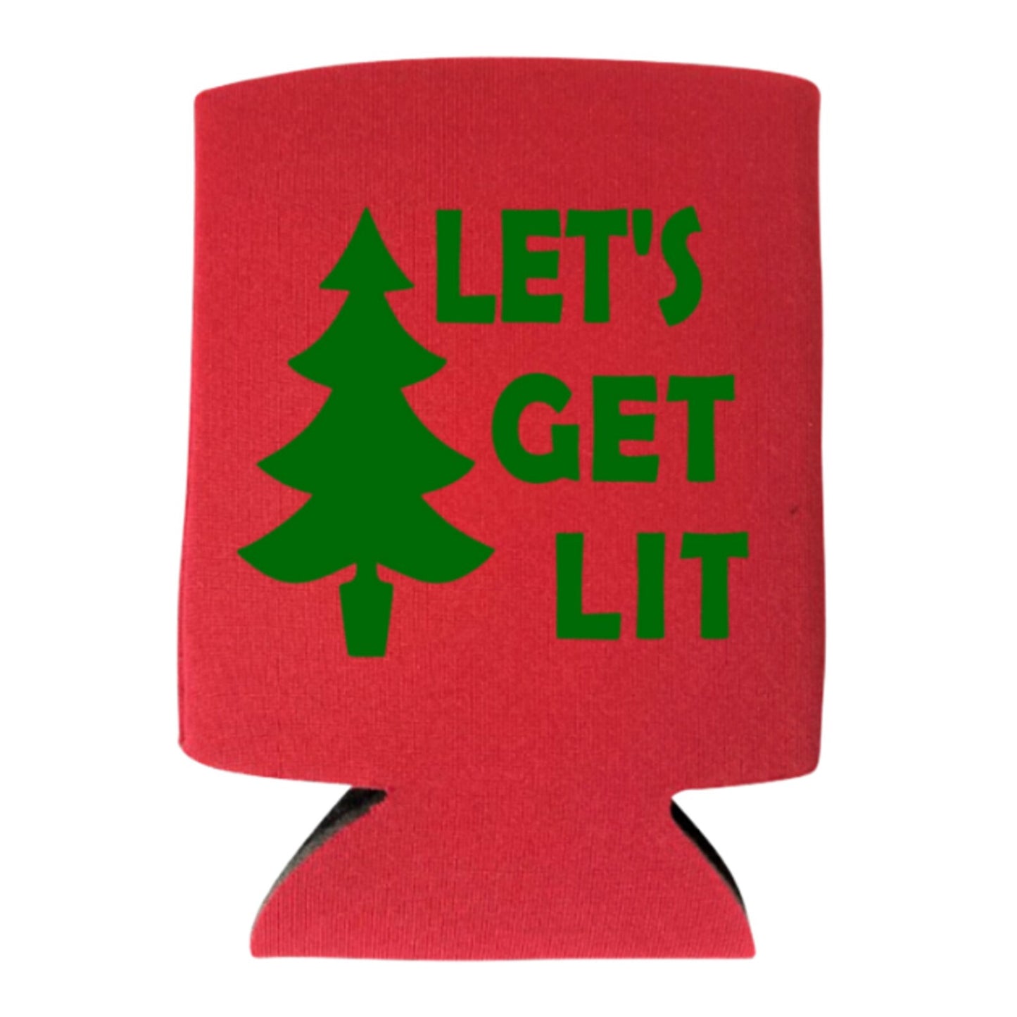 Christmas Can Coolers, Let's Get Lit Beer Coolies