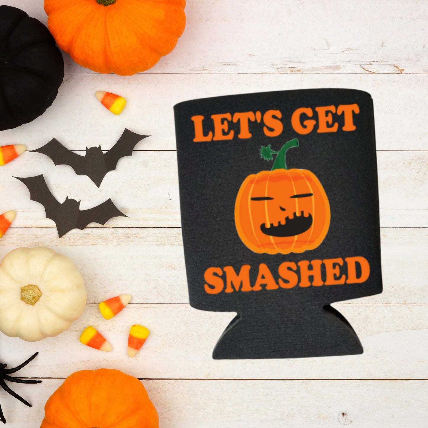 Halloween Can Coolers, Let's Get Smashed Beer Coolies