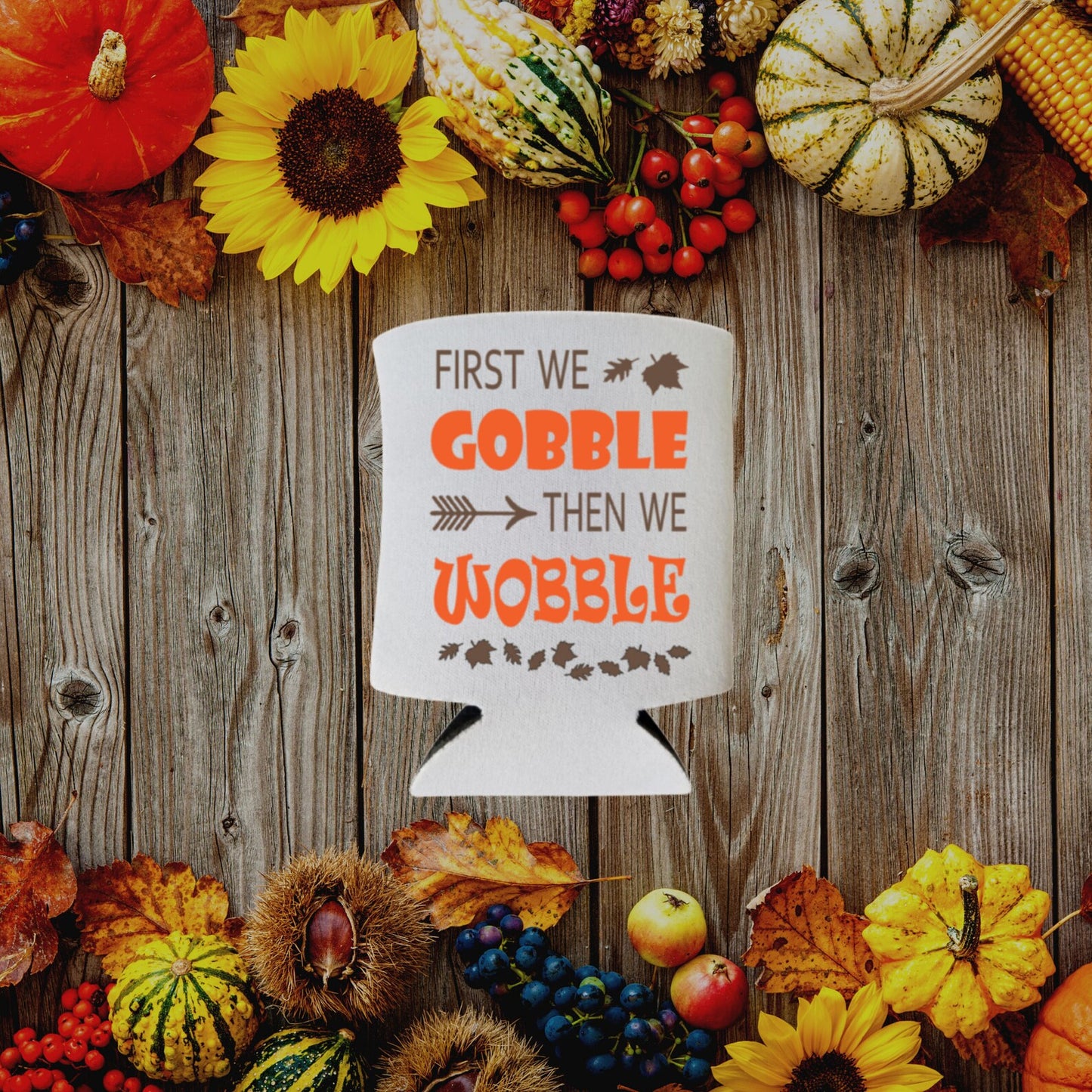Thanksgiving Can Coolers, Turkey & Pie And Football Oh My Coolies