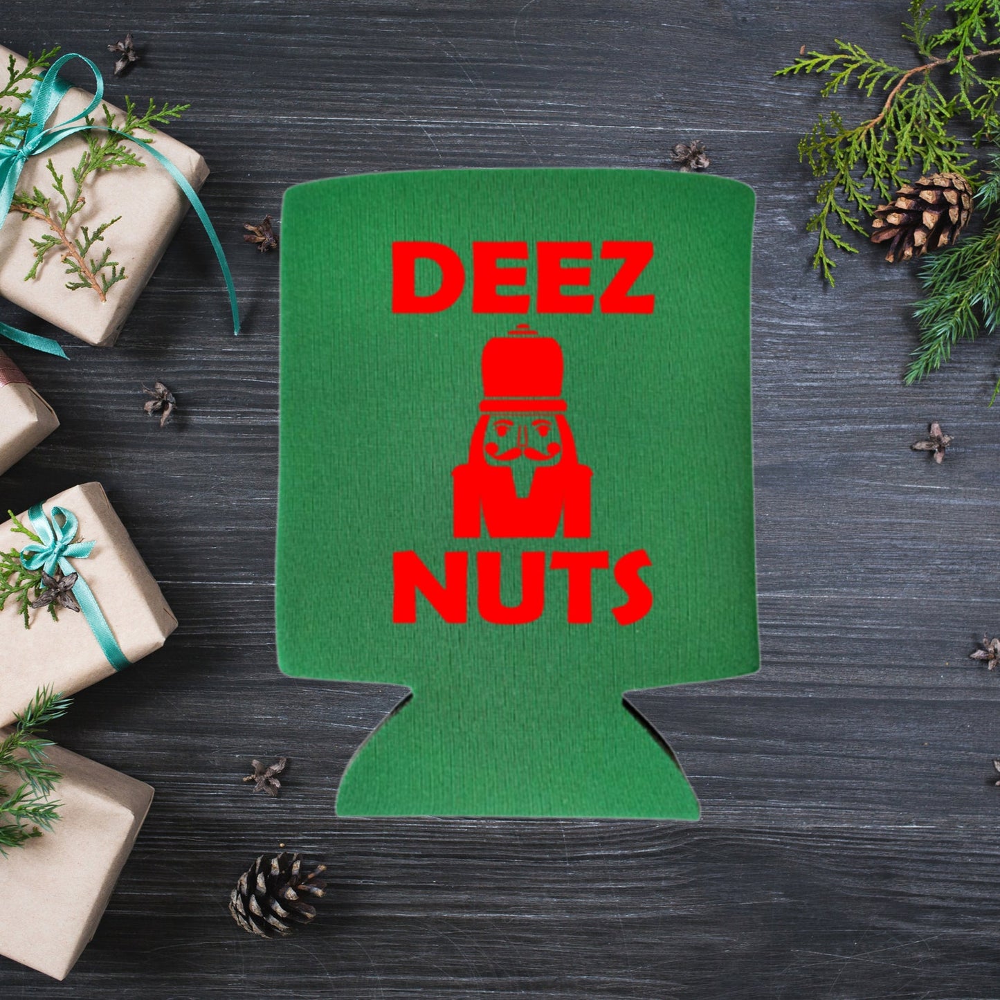 Christmas Can Coolers, Deez Nuts Nutcracker Beer Coolies