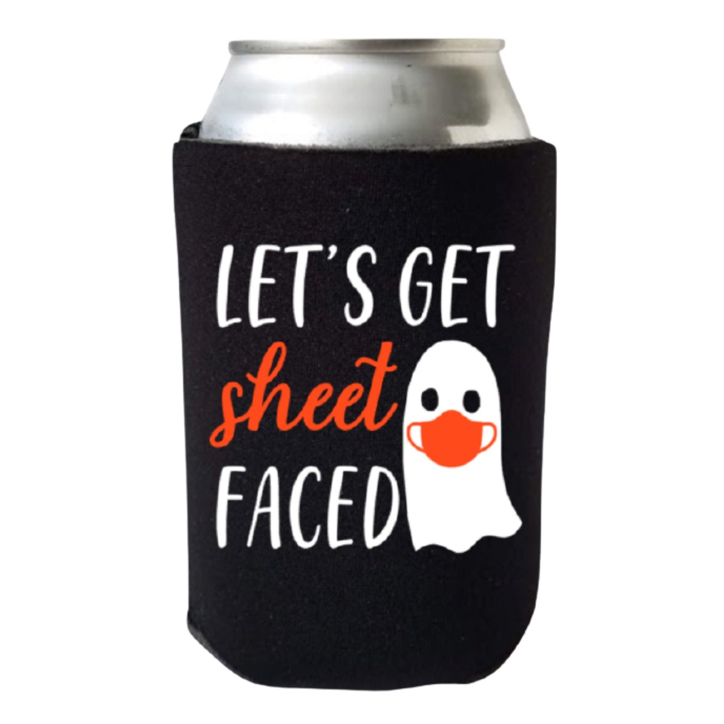 Halloween Can Coolers, Let's Get Sheet Faced Beer Coolies