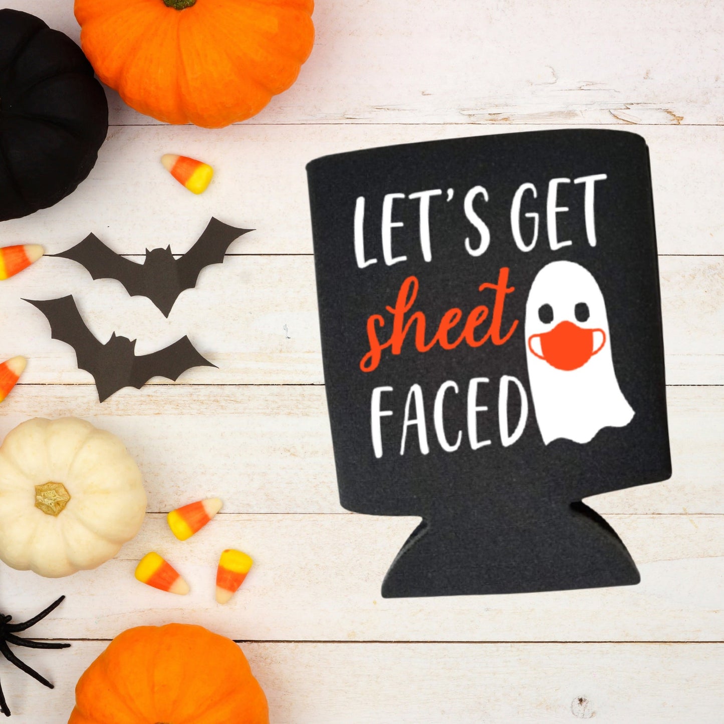 Halloween Can Coolers, Let's Get Sheet Faced Beer Coolies