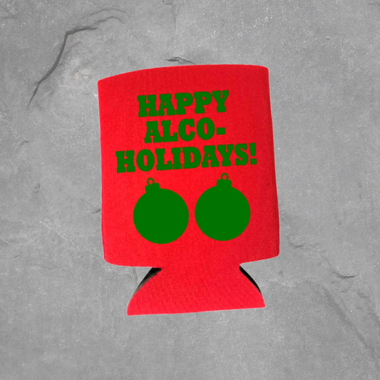 Christmas Can Coolers, Happy Alco-Holidays! Beer Coolies
