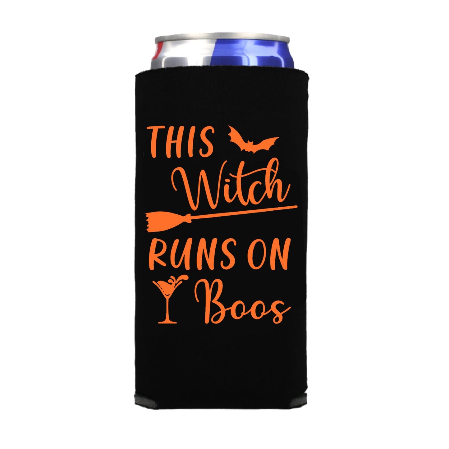Halloween Spiked Seltzer Coolers, This Witch Runs On Boos Skinny Coolies