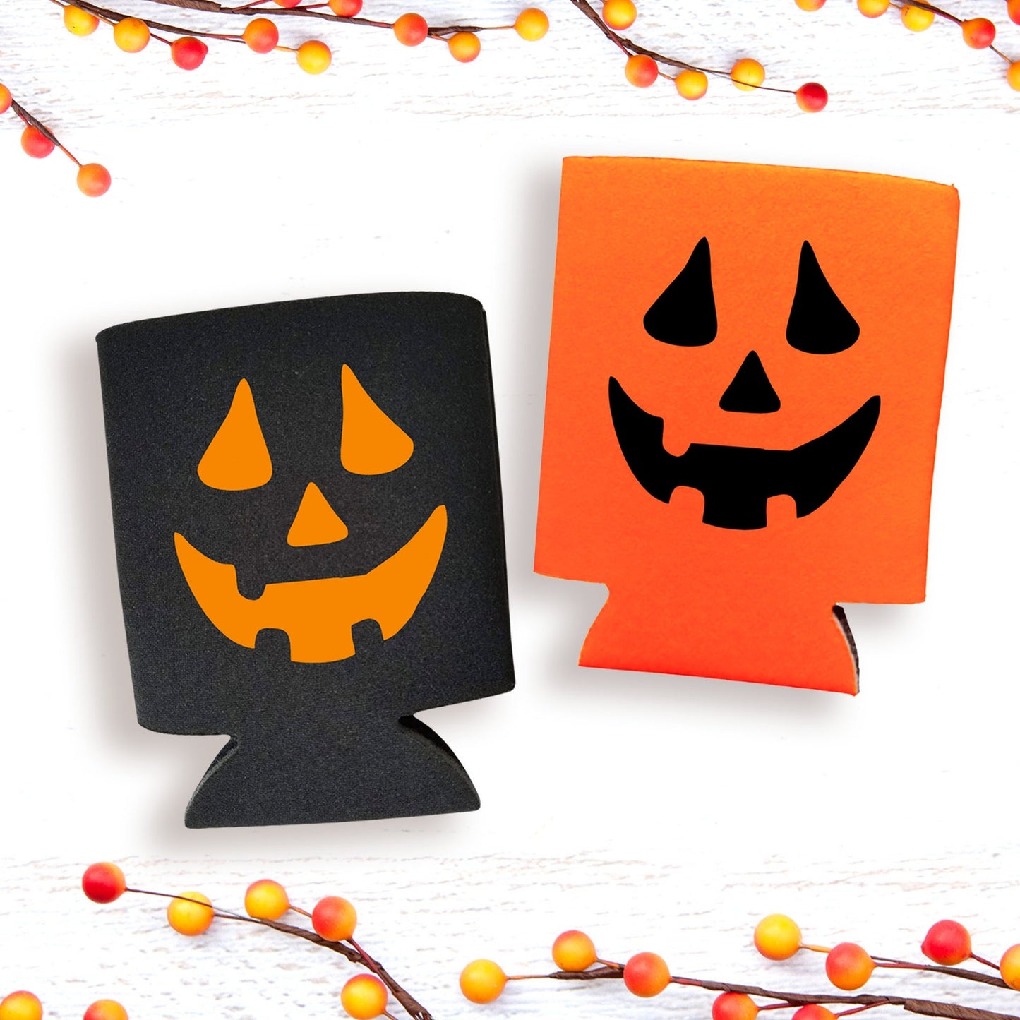 Halloween Can Coolers, Jack-O-Lantern Beer Coolies