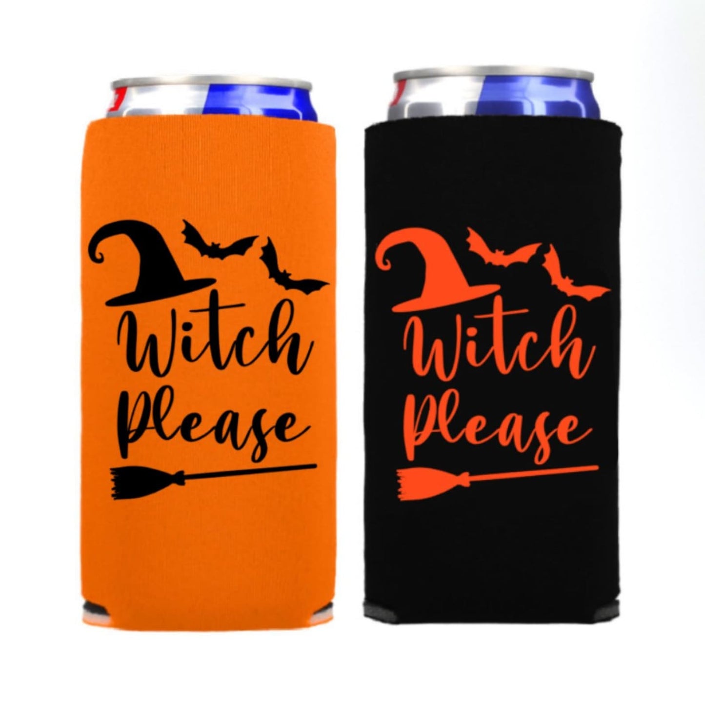Halloween Spiked Seltzer Coolers, Witch Please Skinny Coolies