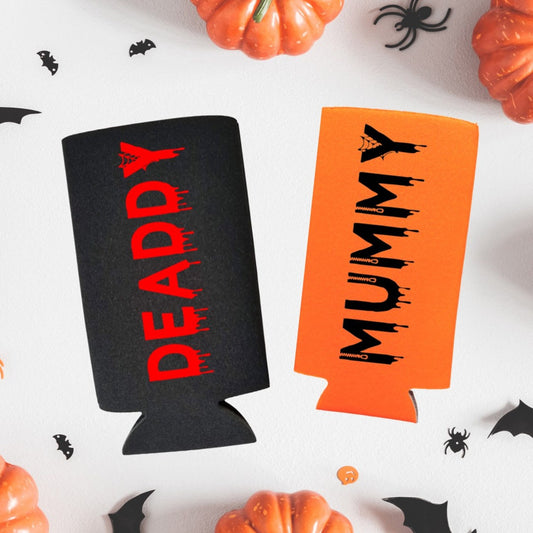 Halloween Spiked Seltzer Coolers, DEADDY and MUMMY Skinny Coolies