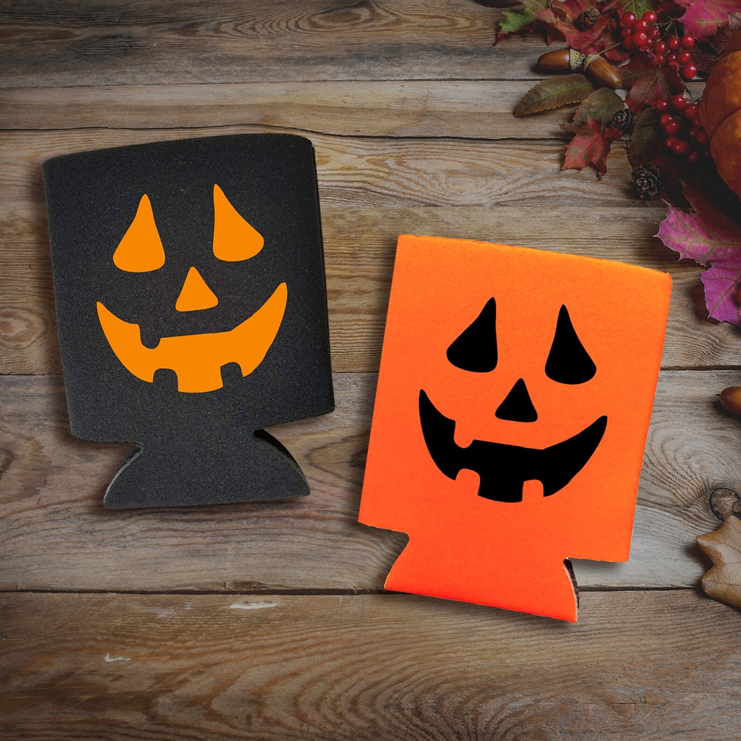 Halloween Can Coolers, Jack-O-Lantern Beer Coolies