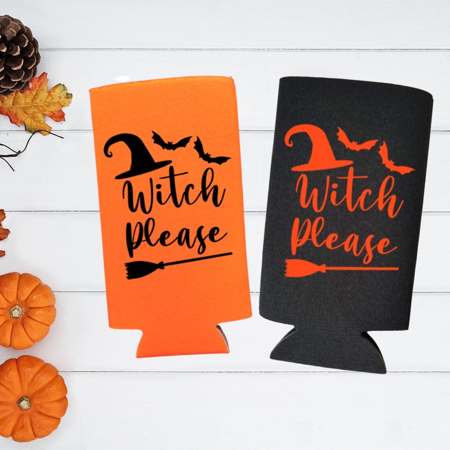 Halloween Spiked Seltzer Coolers, Witch Please Skinny Coolies