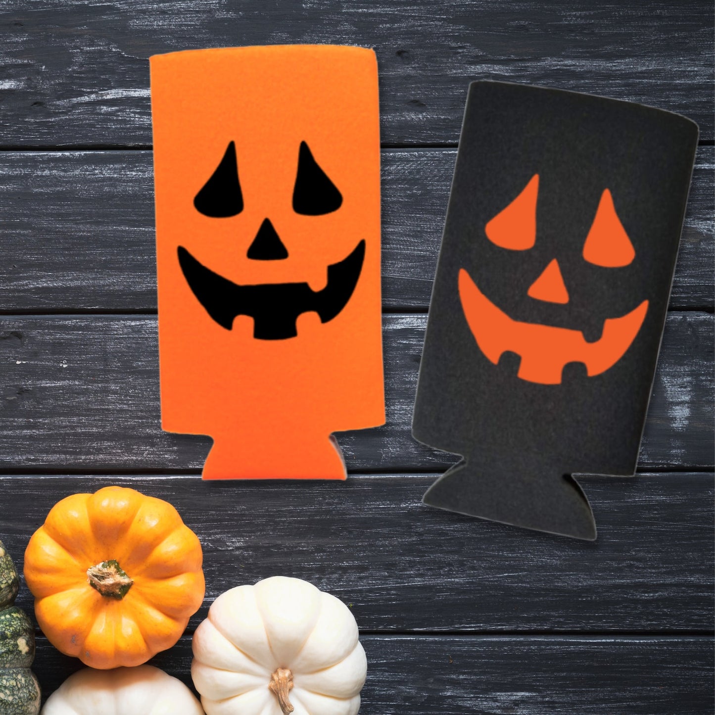 Halloween Spiked Seltzer Coolers, Jack-O-Lantern Skinny Coolies