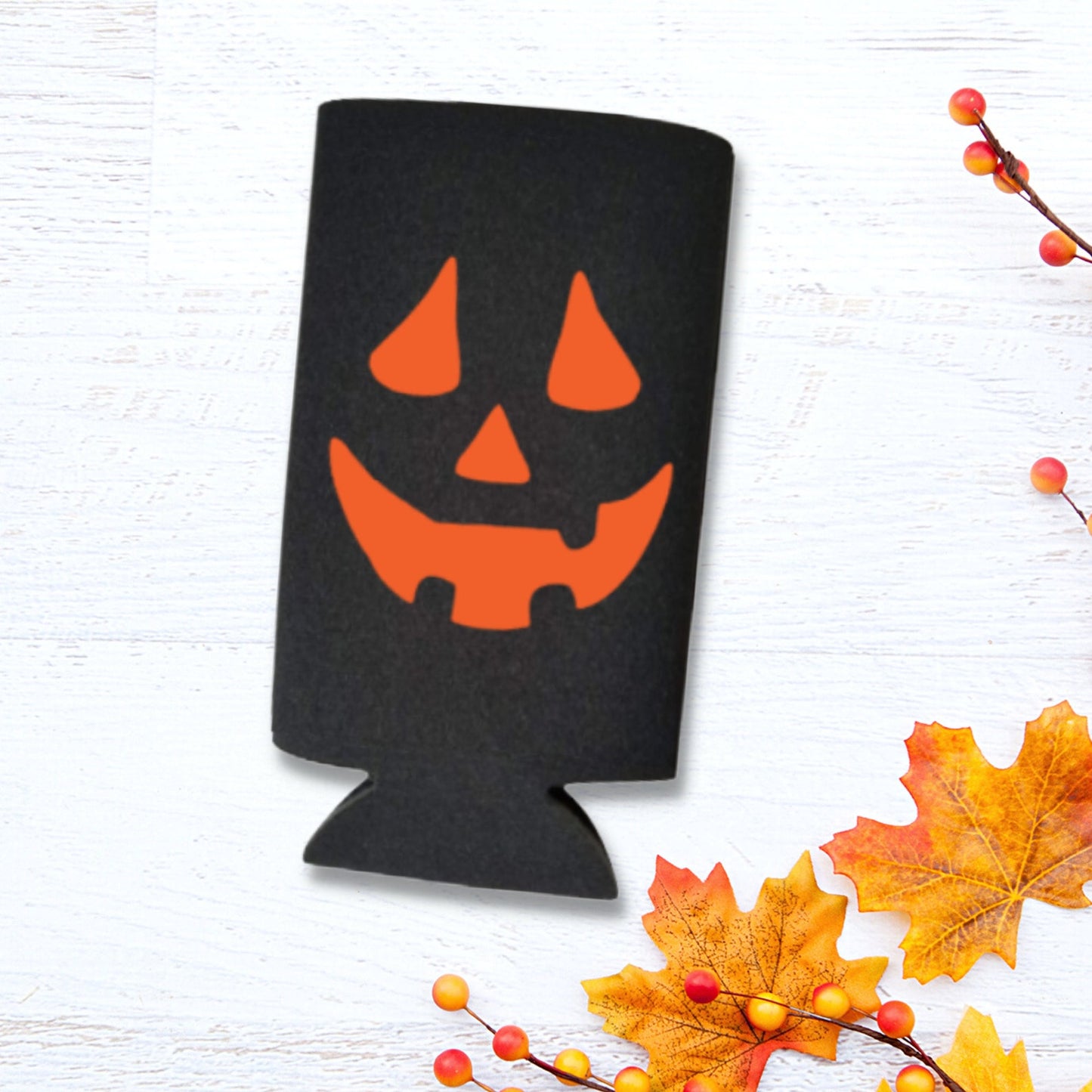 Halloween Spiked Seltzer Coolers, Jack-O-Lantern Skinny Coolies