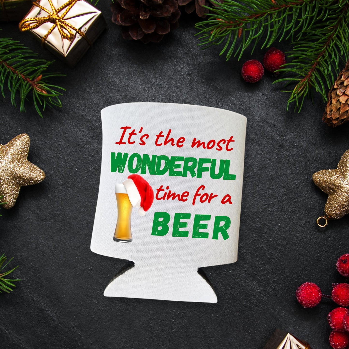 Christmas Can Coolers, It's The Most Wonderful Time For A Beer Beer Coolies