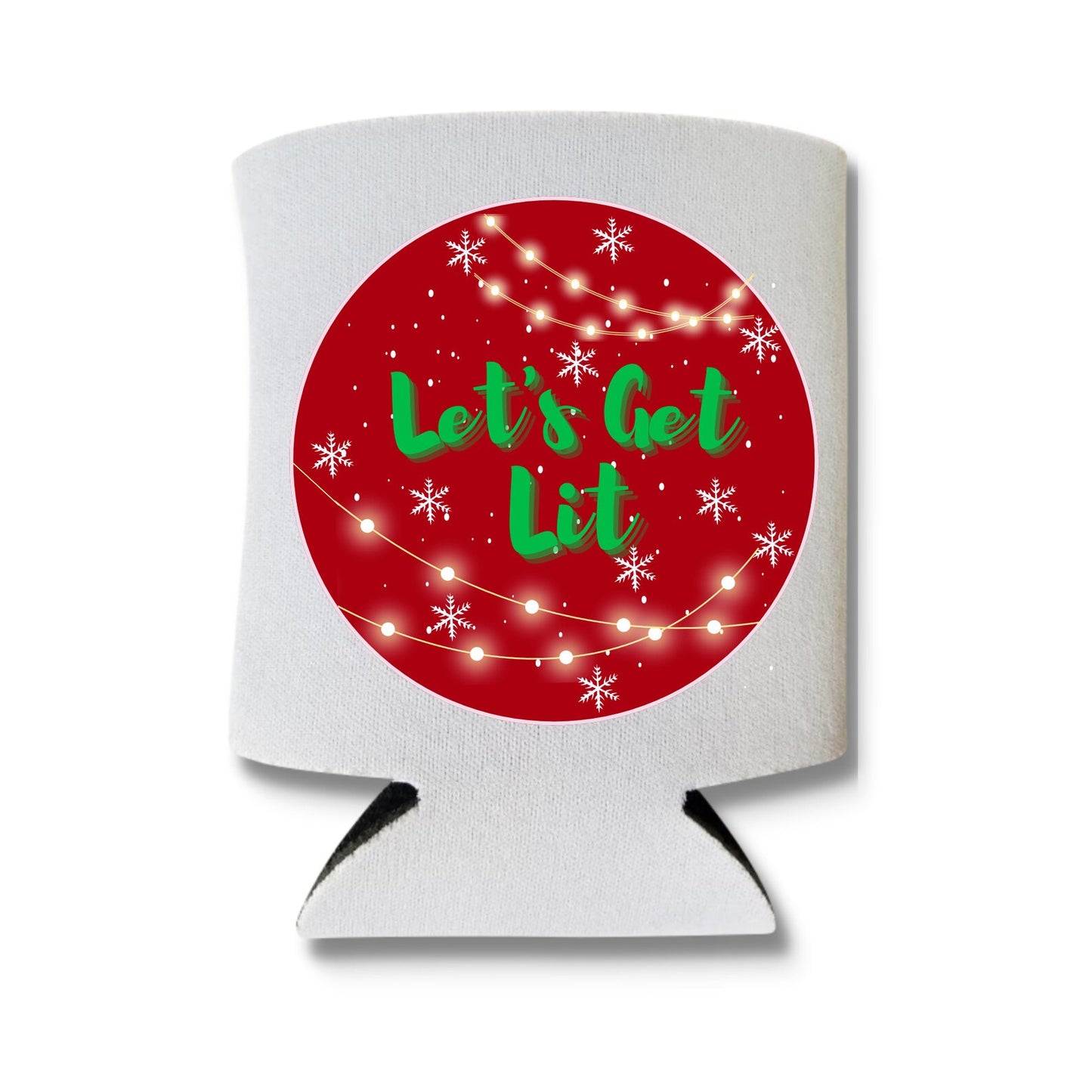 Christmas Can Coolers, Let's Get Lit Beer Coolies