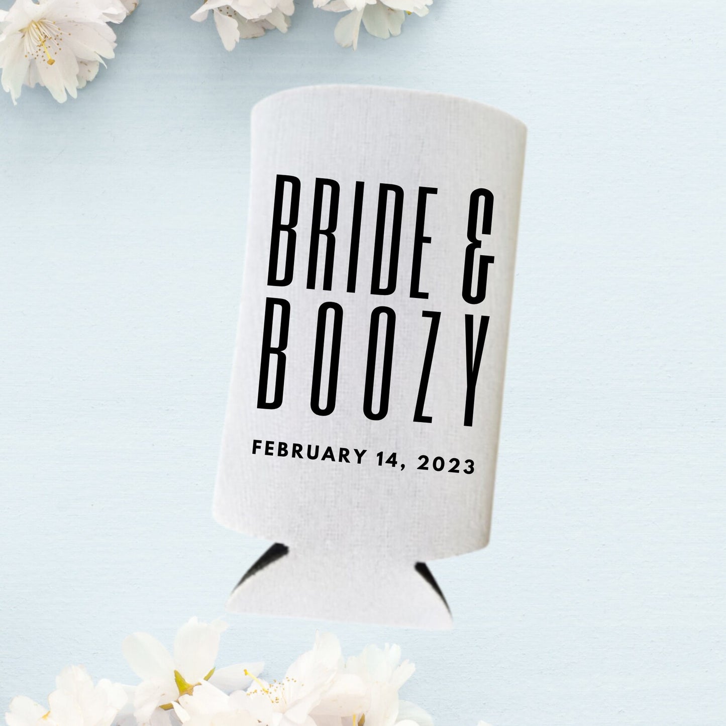 Custom Bachelorette Spiked Seltzer Coolers, Bad & Boozy and Bride & Boozy Skinny Coolies