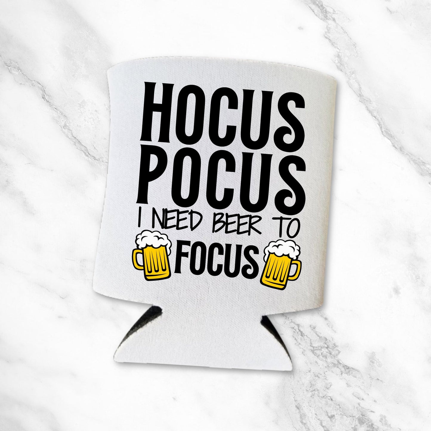 Halloween Can Coolers, Hocus Pocus I Need Beer To Focus Beer Coolies
