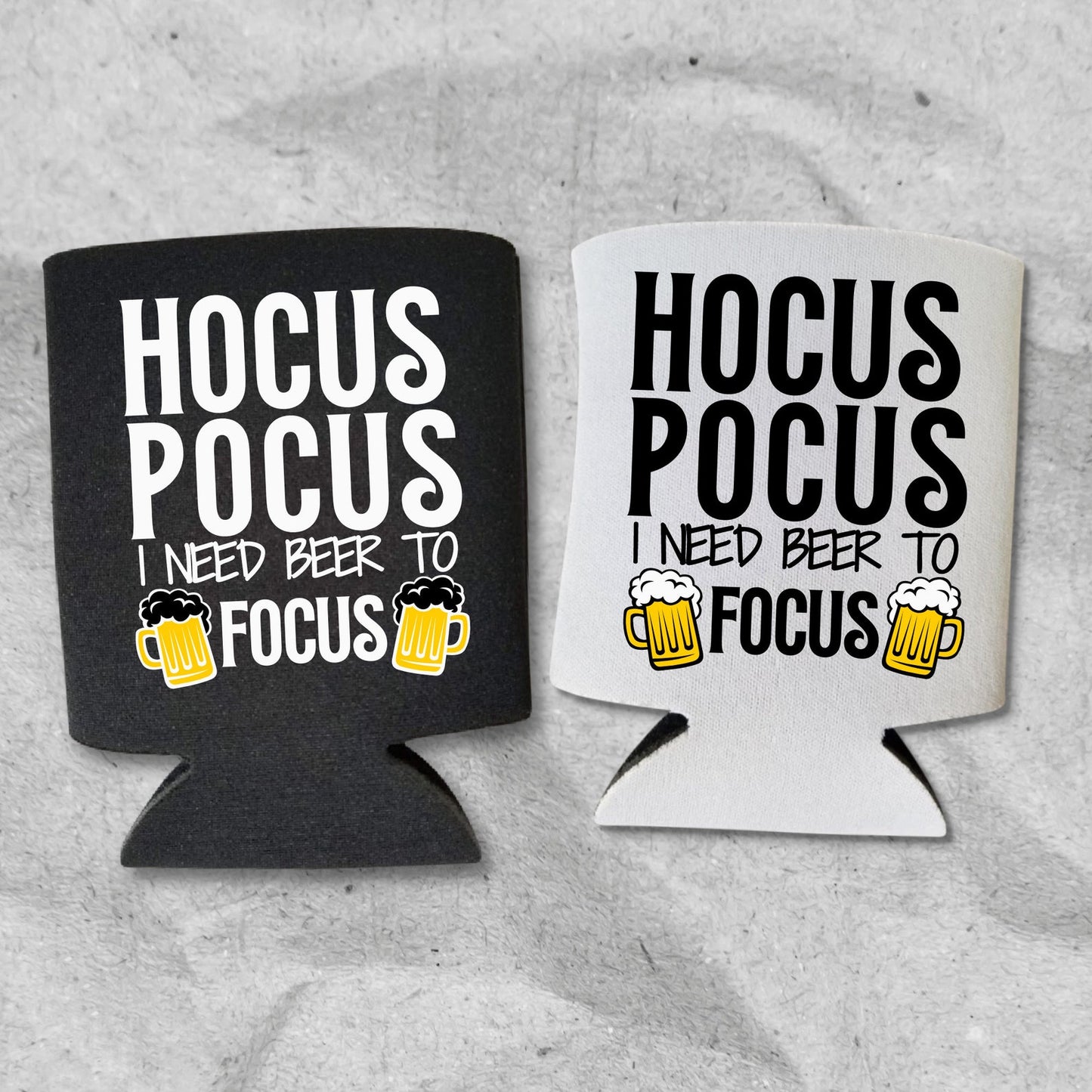 Halloween Can Coolers, Hocus Pocus I Need Beer To Focus Beer Coolies