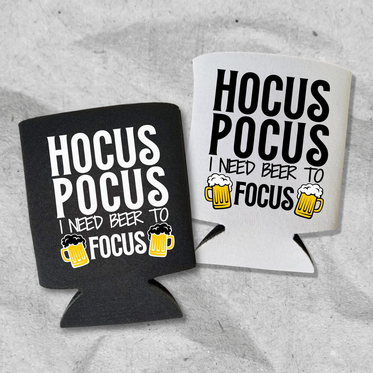 Halloween Can Coolers, Hocus Pocus I Need Beer To Focus Beer Coolies