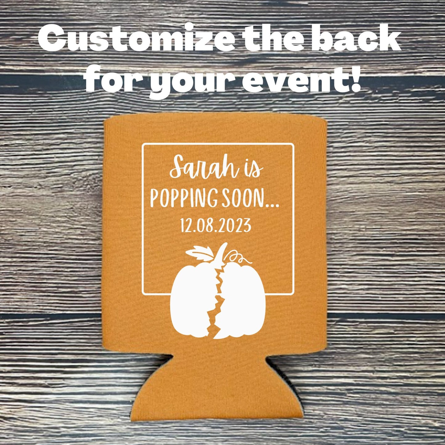 Custom Fall Theme Baby Shower Can Coolers, A Little Pumpkin Is On The Way Coolies