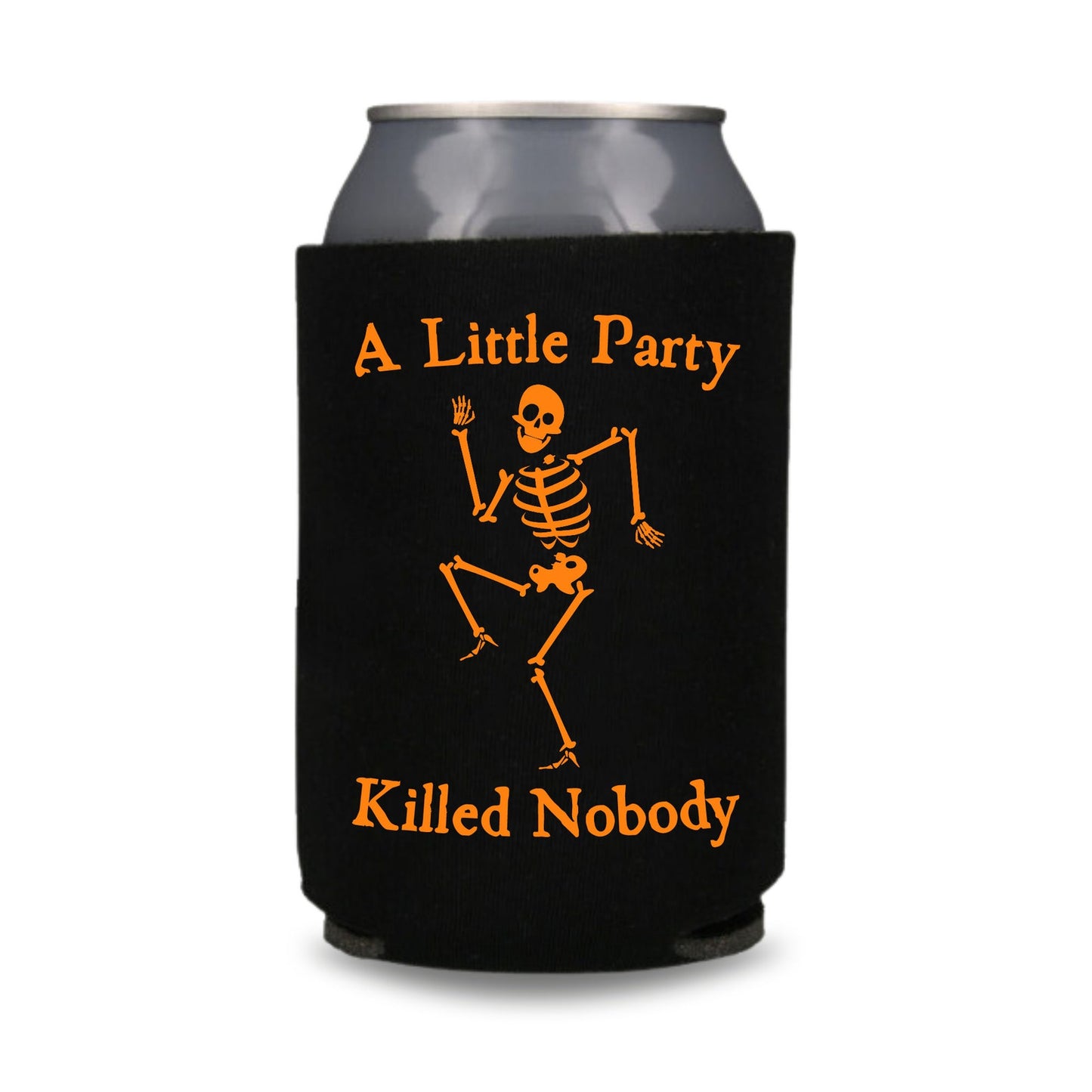 Halloween Can Coolers, A Little Party Killed Nobody Beer Coolies