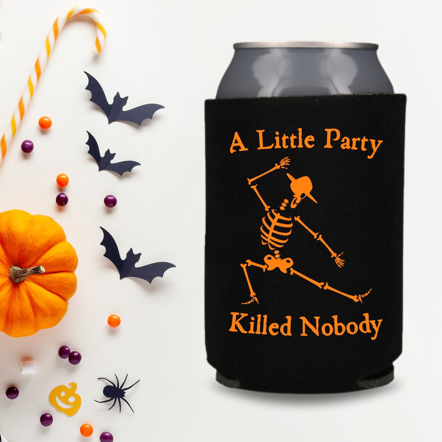 Funny Halloween Can Coolers, A Little Party Killed Nobody Beer Coolies
