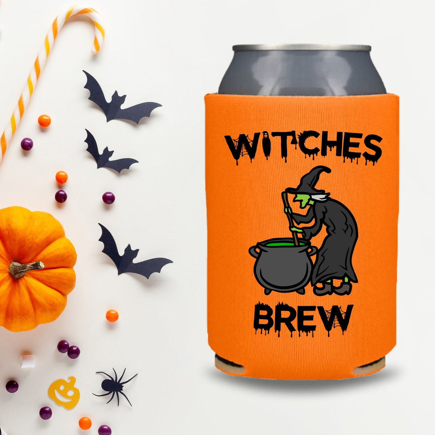 Halloween Can Coolers, Witches Brew Beer Coolies