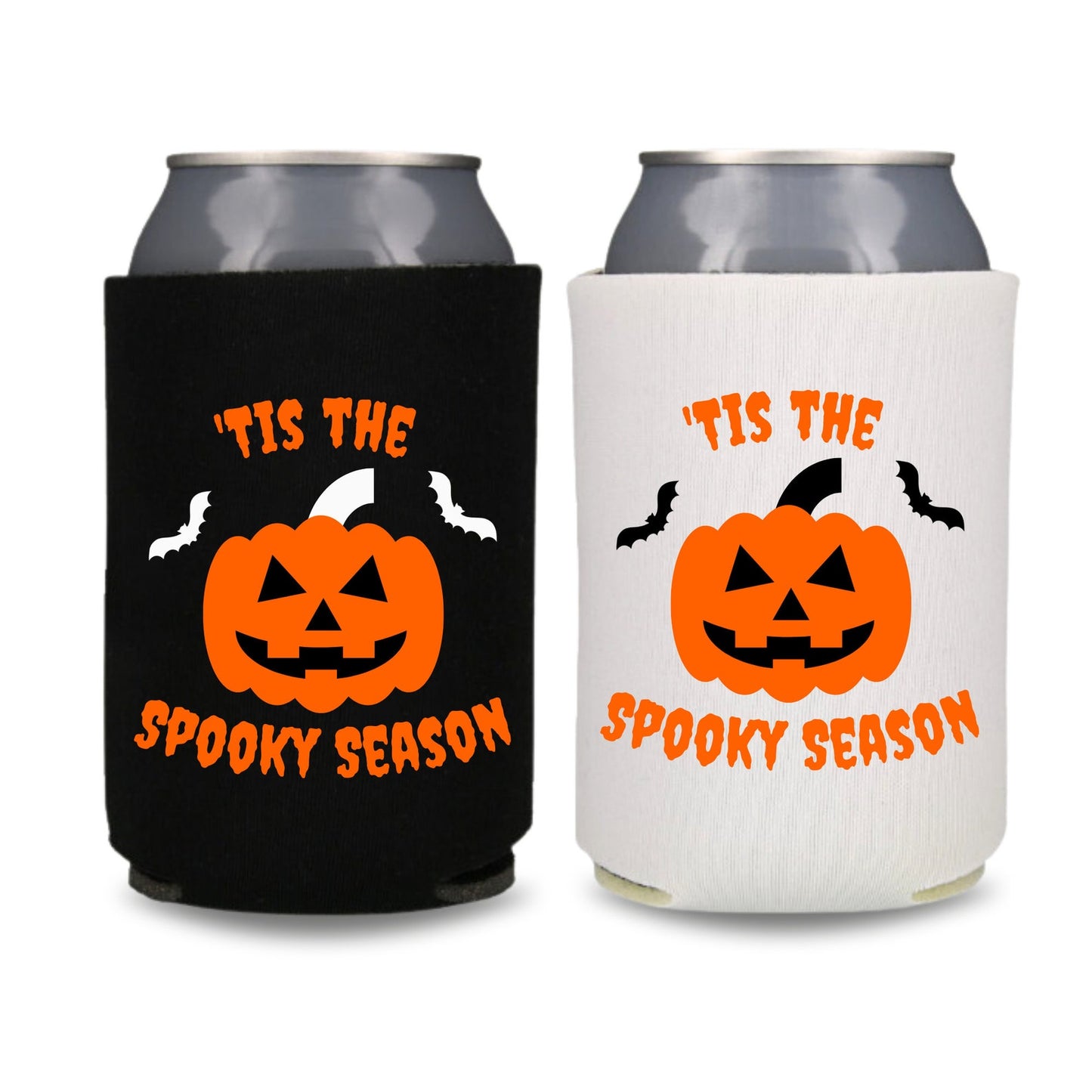 Halloween Can Coolers, 'Tis The Spooky Season Beer Coolies