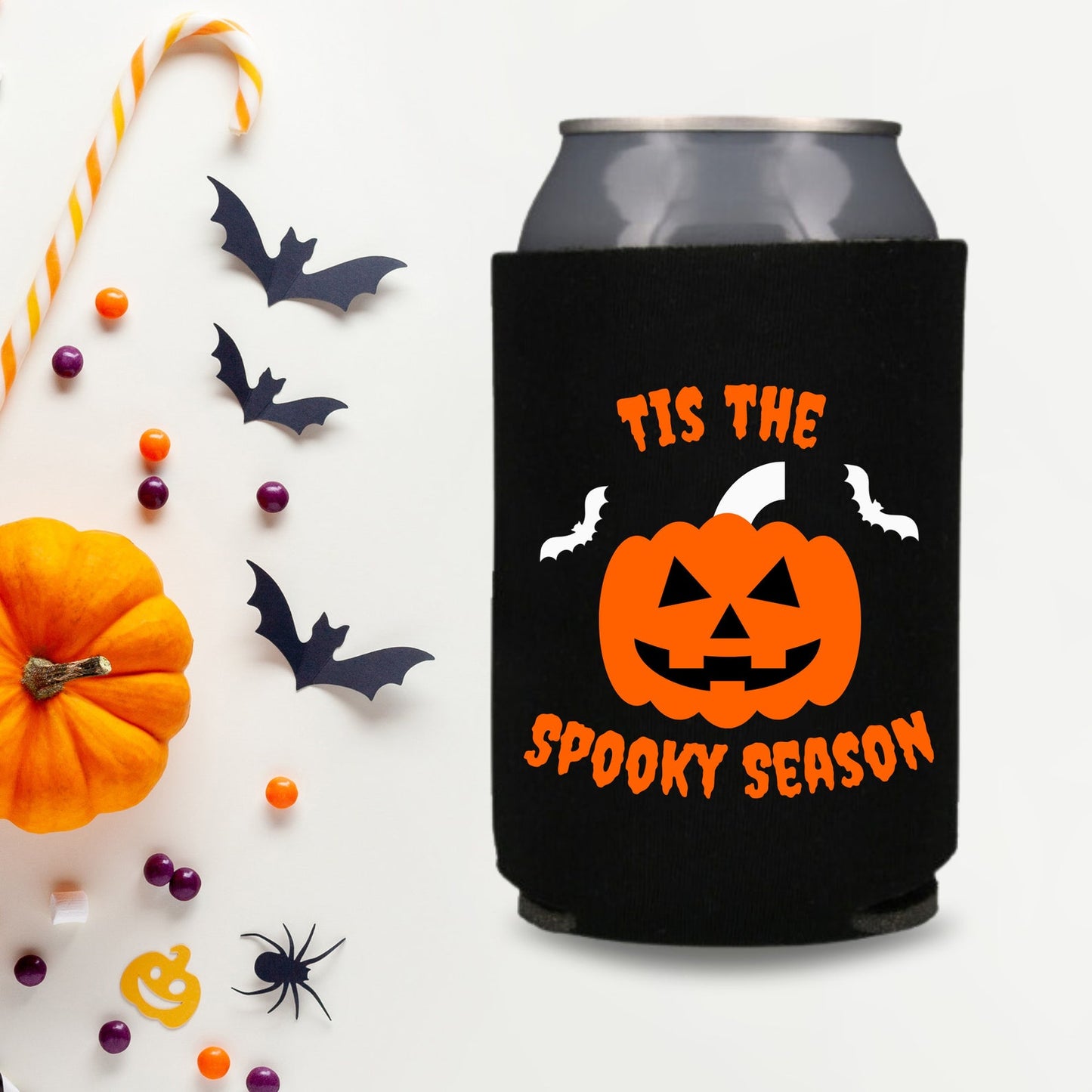 Halloween Can Coolers, 'Tis The Spooky Season Beer Coolies