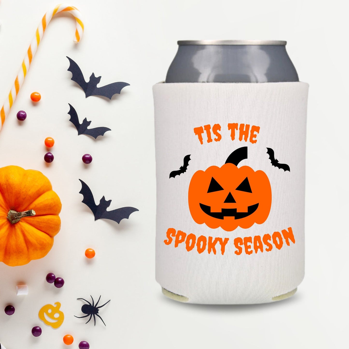 Halloween Can Coolers, 'Tis The Spooky Season Beer Coolies