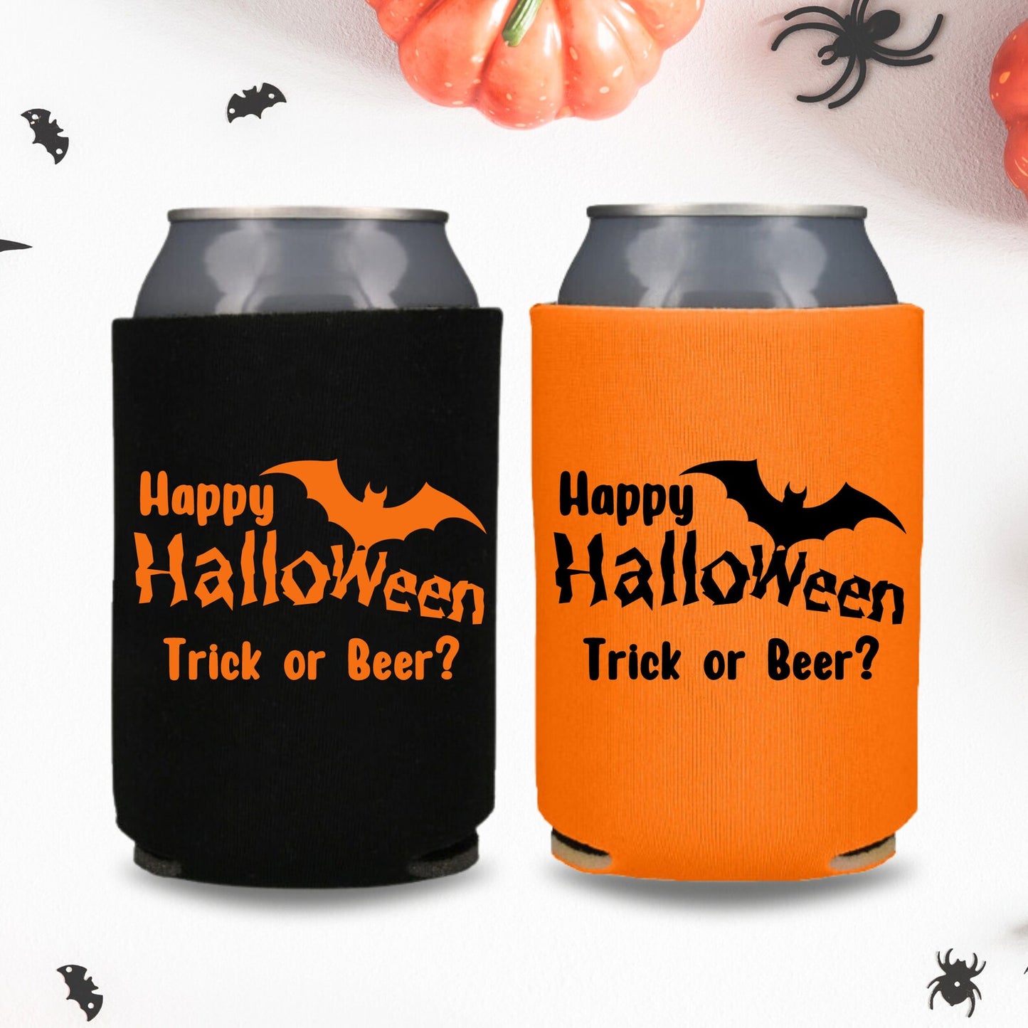 Halloween Can Coolers, Happy Halloween Trick Or Beer? Beer Coolies