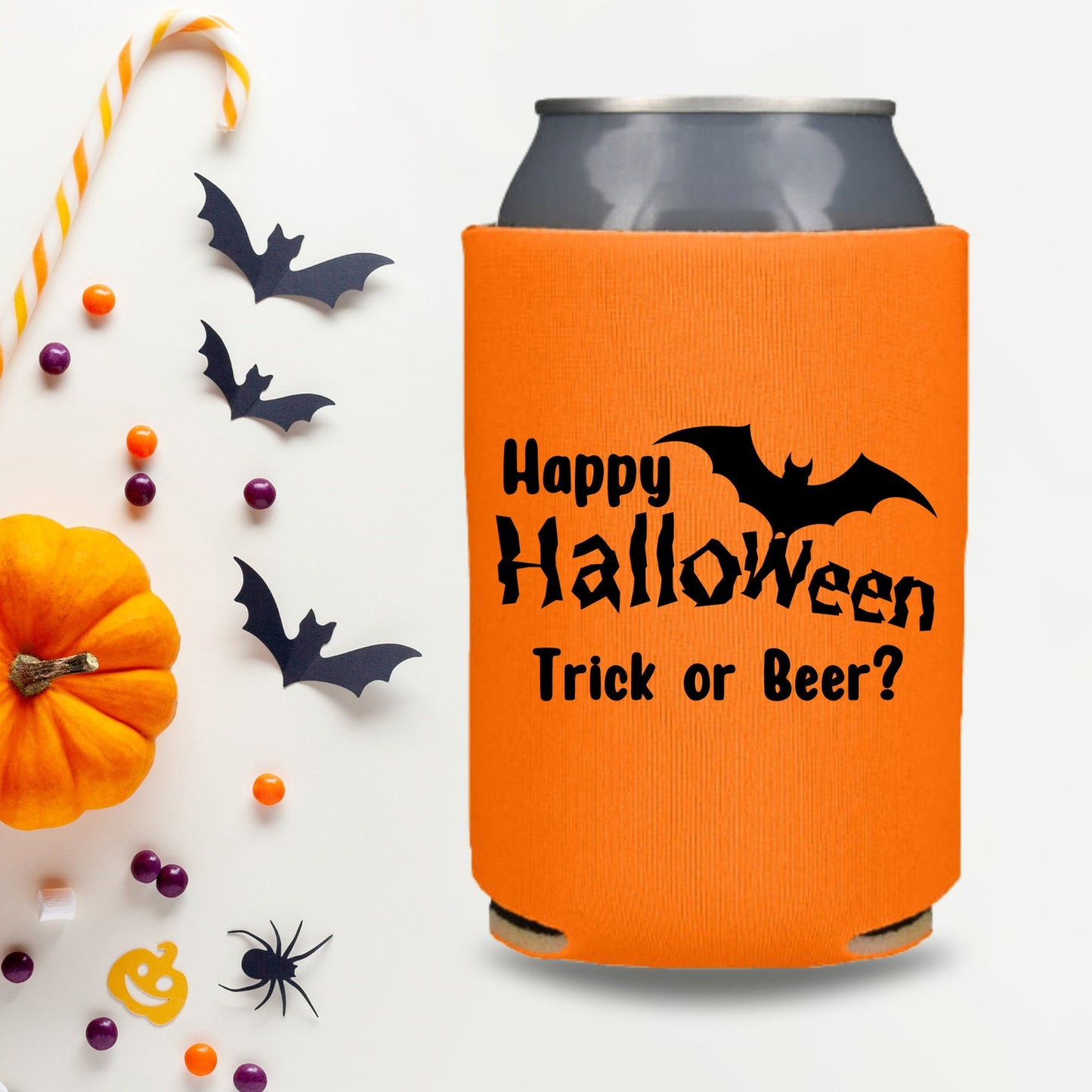 Halloween Can Coolers, Happy Halloween Trick Or Beer? Beer Coolies