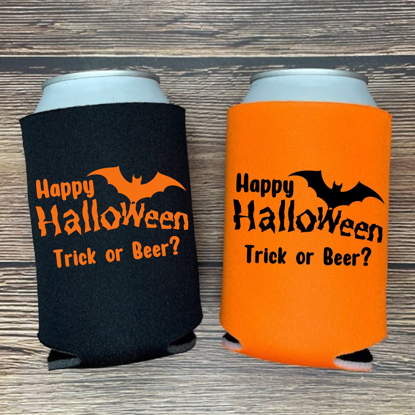 Halloween Can Coolers, Happy Halloween Trick Or Beer? Beer Coolies