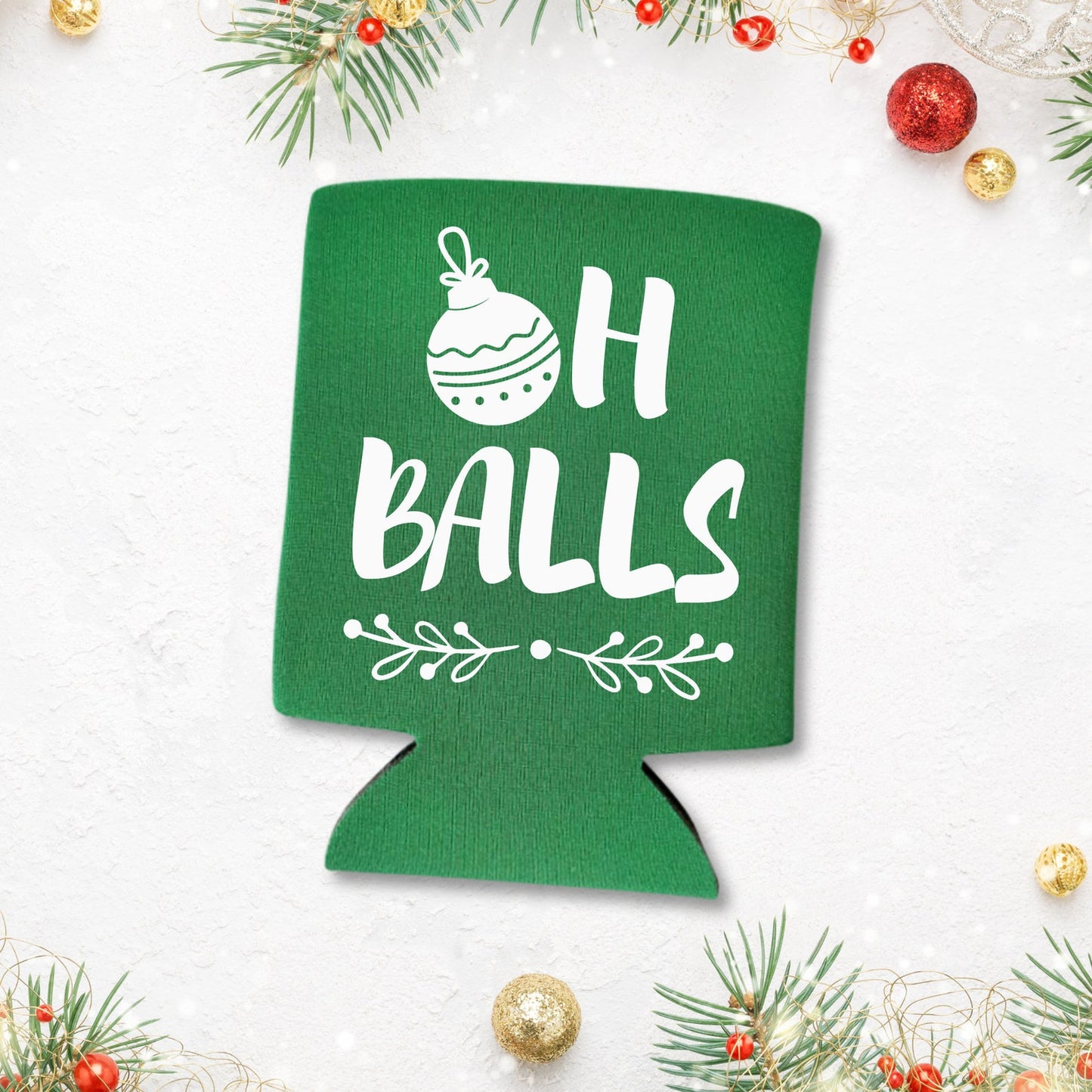 Christmas Can Coolers, Oh Balls Beer Coolies