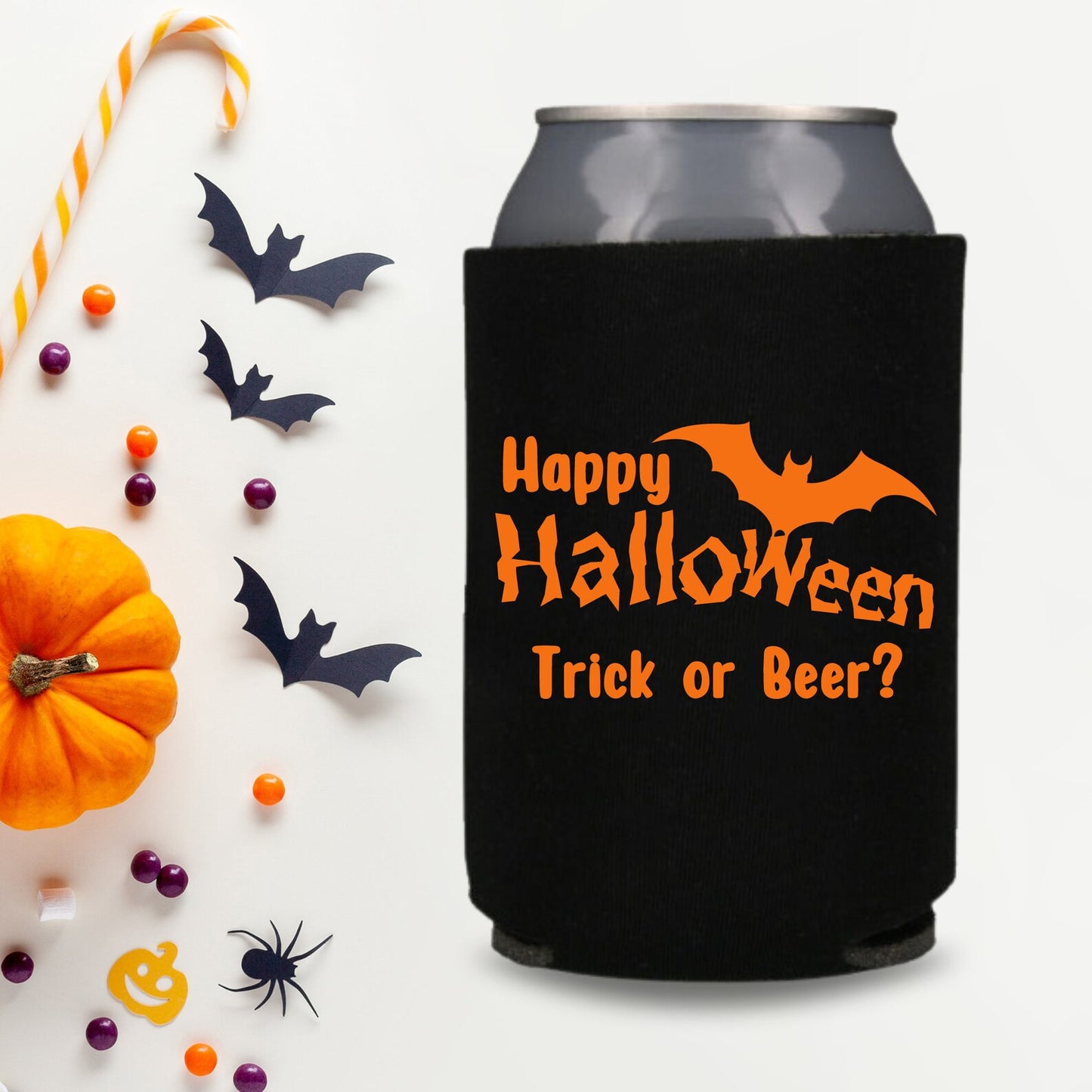 Halloween Can Coolers, Happy Halloween Trick Or Beer? Beer Coolies