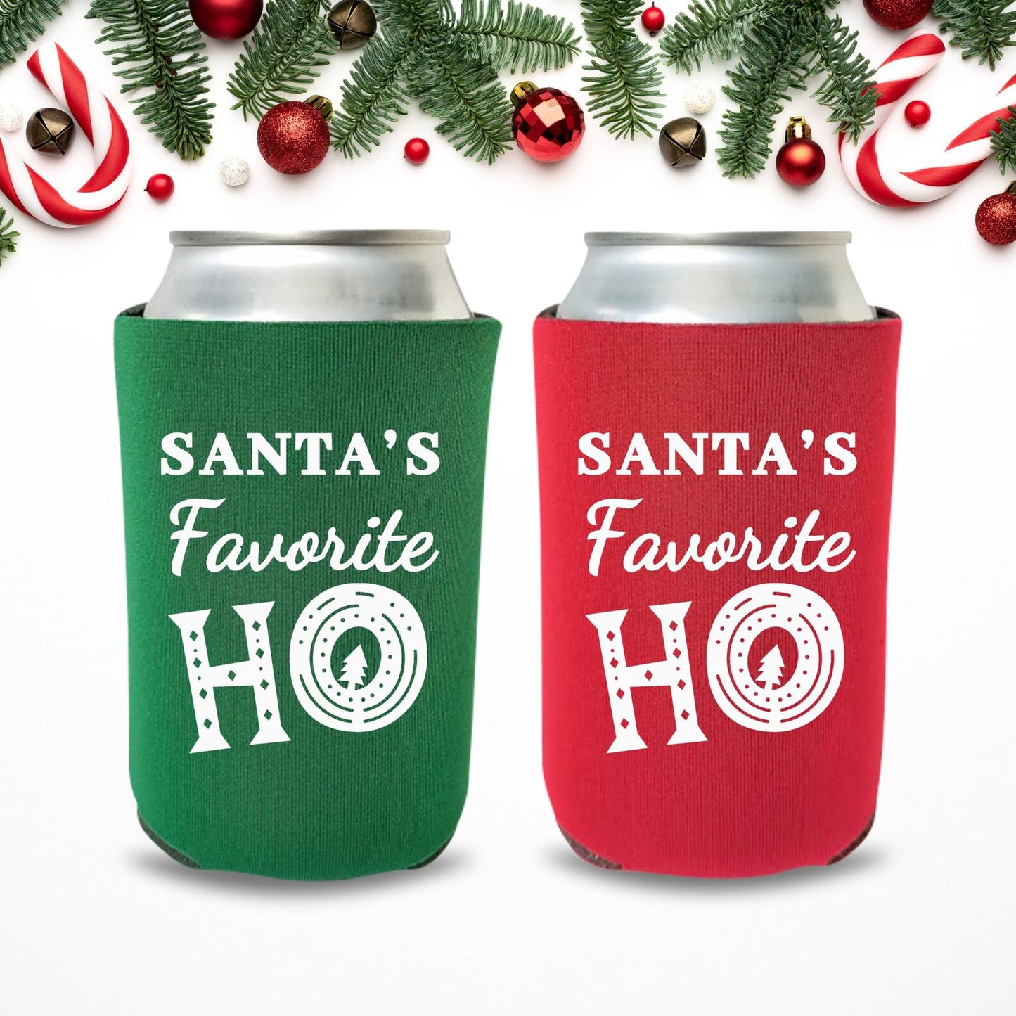 Christmas Can Coolers, Santa's Favorite Ho Beer Coolies