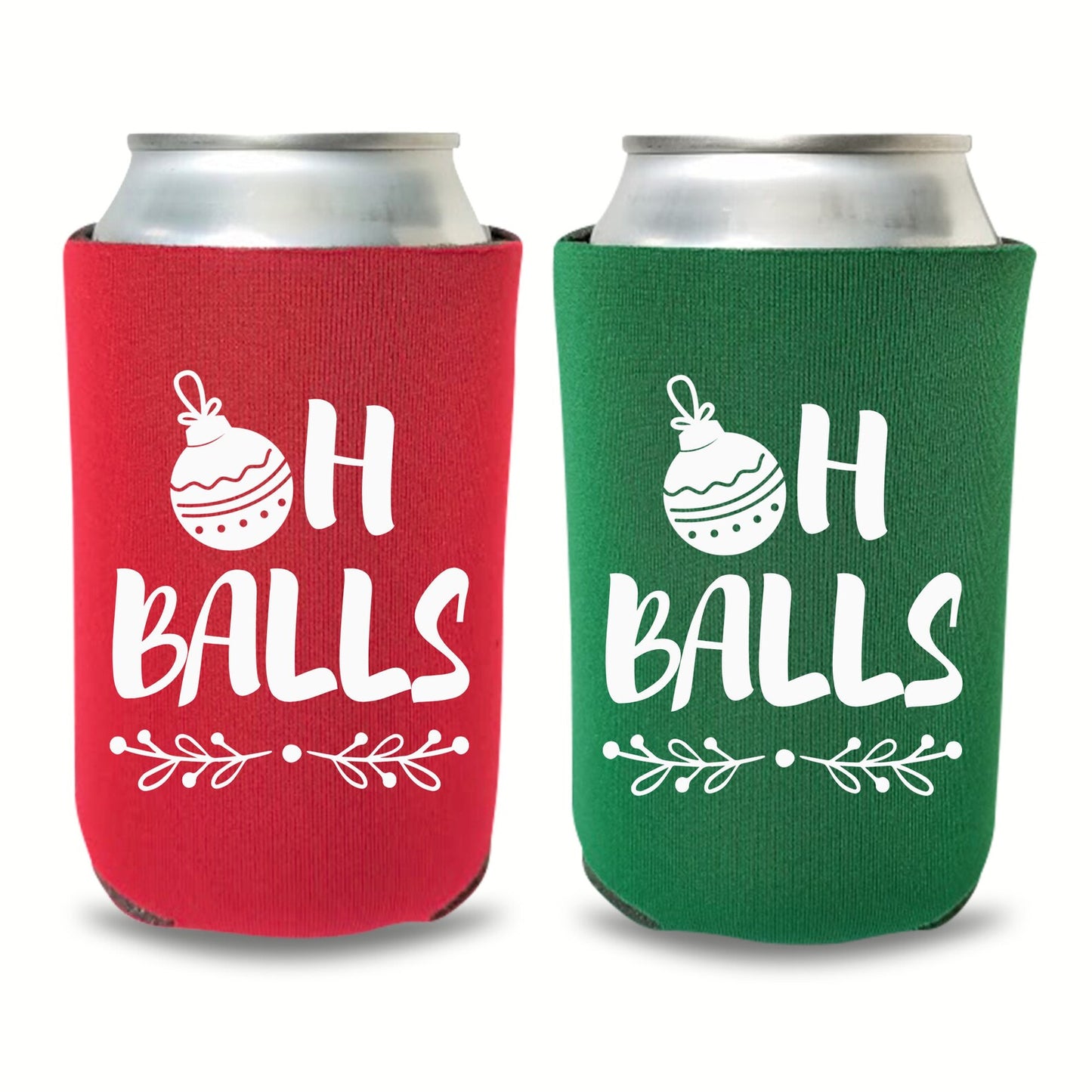 Christmas Can Coolers, Oh Balls Beer Coolies