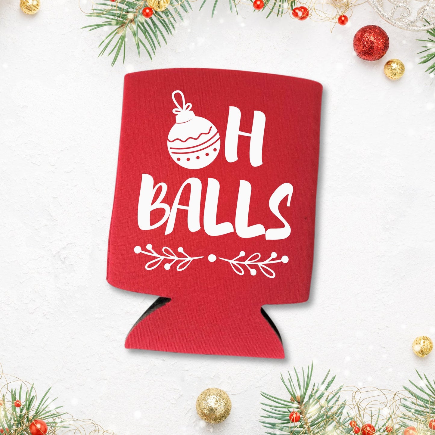 Christmas Can Coolers, Oh Balls Beer Coolies