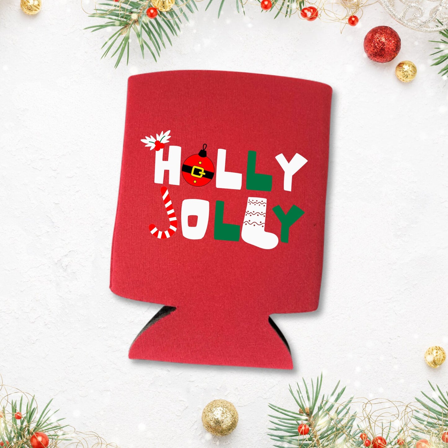 Christmas Can Coolers, Holly Jolly Beer Coolies